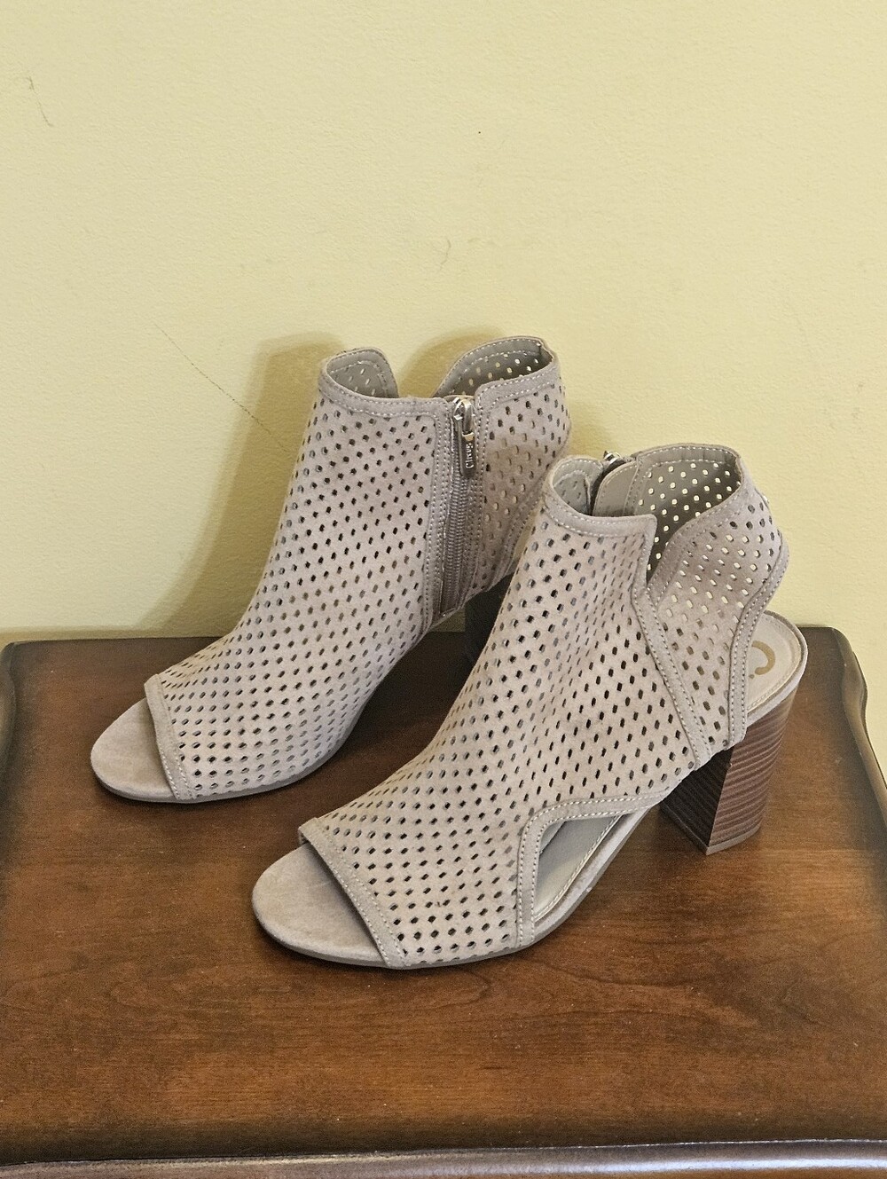 Circus by Sam Edelman "Emerson" Perforated Peep-Toe Block Heel Booties